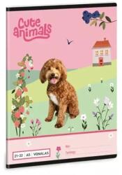 Ars Una Cute Animals: Kutya mintás vonalas füzet - 4. osztálytól, A5 (53624581)