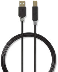 Nedis CCBW60100AT20 USB kábel USB 2.0 2 M USB A USB B Antracit (CCBW60100AT20)