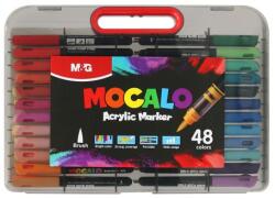 M&G Marker acrilic M&G MOCALO, vârf pensulă - set de 48 de culori