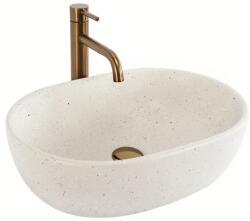 Rea Amelia mosdótál 48x34.5 cm ovális mosdótálak barna/bézs REA-U8480 (REAU8480)