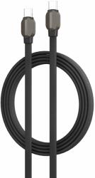 LDNIO extra erős USB-C/USB-C fonott kábel, 65W gyorstöltés, 1m - titán/fekete