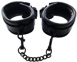 Rouge Leather Padded Ankle Cuffs Black with Black Accessories