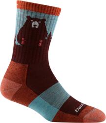 DARN TOUGH Zoknik Bear Town Micro Crew könnyű, párnázott, Burgundy