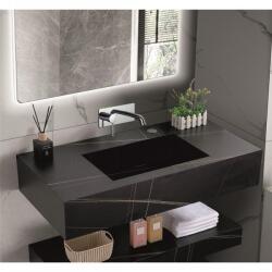 Inter Ceramic Мивка за баня PIETRA ICL 12049/80B /БЕЗ ОТВОР, стенен монтаж, кварц, черен, 80x50x18см (12049/80B /БЕЗ ОТВОР)