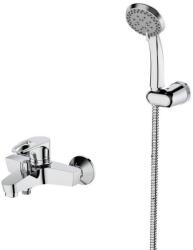 Inter Ceramic Стенен смесител за вана и душ ICF 660632C Runde, месинг, хром, с подвижен душ, държач и шлаух, 11.5x17.1см (6606320)