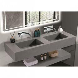 Inter Ceramic Мивка за баня PIETRA ICL 12049/140G БЕЗ ОТВОР, стенен монтаж, кварц, сив мат, 140x50x18см (12049/140G БЕЗ ОТВОР)