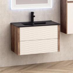 Inter Ceramic Конзолен PVC шкаф ICP 8043 + МИВКА ICC 8066B, Inter Ceramic, черен мат, 80x45.3x50см (8043 + МИВКА ICC 8066B ЧЕРЕН МАТ)
