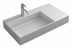 Inter Ceramic Мивка за баня 7955, монтаж върху плот, iStone Solid Surface, бял, 90x48x13см (9048)