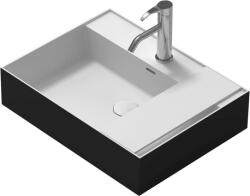 Inter Ceramic Мивка за баня ICB 6016B, монтаж върху плот, смола, черен мат + бял мат, 60x46x16см (6016B)