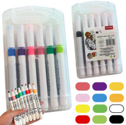  Akril filctoll készlet tokban, 12 db (v18310)