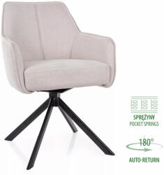 SIGNAL MEBLE Notti Brego Forgó Étkezőszék Világos Bézs Szövet Fekete Fém Vázzal (SIG-NOTTIBRCJBE22) - prodis