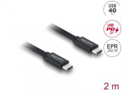 Delock Cablu Coaxial USB 40 Gbps 240W PD 3.1 8K30Hz 2m Negru, Delock 81707 (81707)