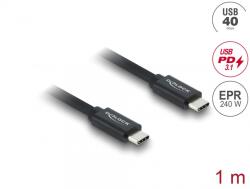 Delock Cablu Coaxial USB 40 Gbps 240W PD 3.1 8K30Hz 1m Negru, Delock 81706 (81706)