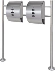 vidaXL Dupla postaláda rozsdamentes acél állvánnyal (271747)