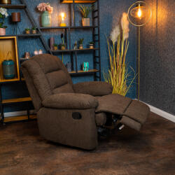  Manuális fekvőfotel, relax fotelágy sötétbarna zsenília szövet (JNF-MANUAL-DARK BROWN) JN-R8053A51