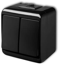 Karlik Elektrotechnik Karlik Junior csillárkapcsoló falon kívüli vízmentes kapcsoló, fekete 12WHE-2 (12WHE-2)