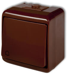 Karlik Elektrotechnik Karlik Junior nyomókapcsoló csengőjeles falon kívüli vízmentes kapcsoló, Barna 4WHE-4 (4WHE-4)