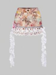 Romwe Színes Mini Csipkés Szoknya (M) (608049)