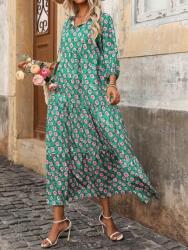 Shein Zöld Ruha MIDI Mintás (xs)