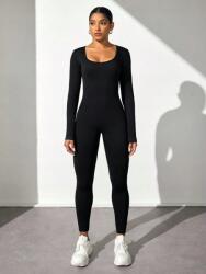 Shein Fekete Bordázott Overál Cut Out (s) (607849)