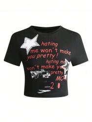 Shein Fekete Nyomott Mintás Felső (L) (608328)