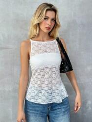 Shein Fehér Áttetsző Nyitott Hátú Felső (L) (607589)