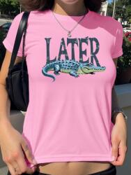 Shein Rózsaszín Nyomott Mintás Póló (M) - allegro - 1 630 Ft