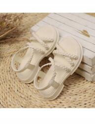 Shein Krémszínű Copfos Szandál (27) (608738)