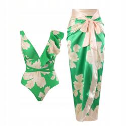 Shein Zöld Fürdőruha Szoknya Mintás (M) (608528)