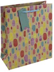 Eurowrap ajándéktasak (21, 5x25x10 cm cm) kraft, színes foltos (5) (35483-3C)