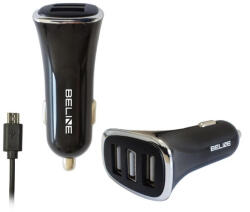 Beline Ład. sam. Beline 3xUSB + microUSB 4A töltő fekete (CC20 3xUSB microUSB)