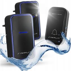 Simplit Vezeték Nélküli Csengő Kapuhoz Vízálló IP44 2x +A6 adó (Simplit Dzwonek bezprzewodowy A6 2x Odbiornik)