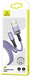 USAMS U52 Lightning 2A Gyors Töltőkábel 1m lila SJ434USB04 (US-SJ434) (SJ434USB04)