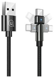 USAMS fonott, forogható kábel U60 2A USB-C 1m SJ477USB01 (US-SJ477) fekete (SJ477USB01)