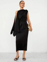 Shein Fekete Szatén Ruha Köpeny 2 Az 1-BEN(L) (608151)