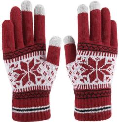 HARAHU SF-39234 Téli Kesztyű - Piros/Fehér M/L KP39234