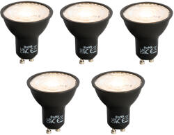 LUEDD 5 db GU10 LED lámpa fekete 7W 610 lm 3000K (03111)
