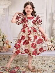 Shein Bézs Jacquard MIDI Ruha Virágokkal (6L) (606805)