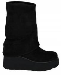  Bakancs Kihajtható Rövid Szárú Csizma Velúr Platform Fekete 40-ES (F9_HQ372_BLACK)