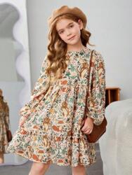 Shein Bézs Hosszú Ujjú Ruha Mintás (9L) (608182)