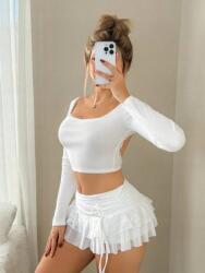 Shein Krémszínű Felső Kötés (M) (606596)