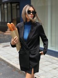 Shein Aveloria Fekete Kétsoros Blézer (s) (607574)