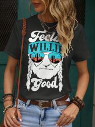 Shein Fekete Nyomott Mintás Póló (s) (608291)