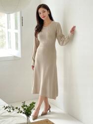 Dazy Bézs Kötött Ruha MIDI (XL) (608007)