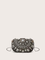 Shein Fekete Díszített Kézitáska (606096)