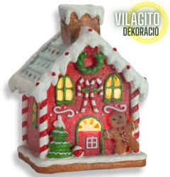  Mézeskalács házikó kéményes világítós-zenélős