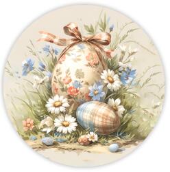  Nyomtatott fa tábla - Húsvéti pasztell téma 11, 8cm - kosarbolt