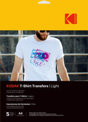 Kodak pólóra vasalható hőtranszfer fotópapír, világos színű pólókhoz, A4, 5db