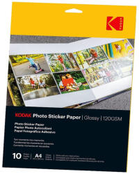Kodak fotópapír ragasztható matrica, A4, 21x29, 7cm, fényes, 120g, 10db