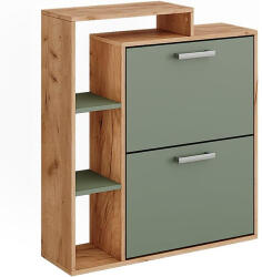 Vicco Orlando arany tölgy/zöld cipőszekrény - 80 × 90 × 24, 2 cm